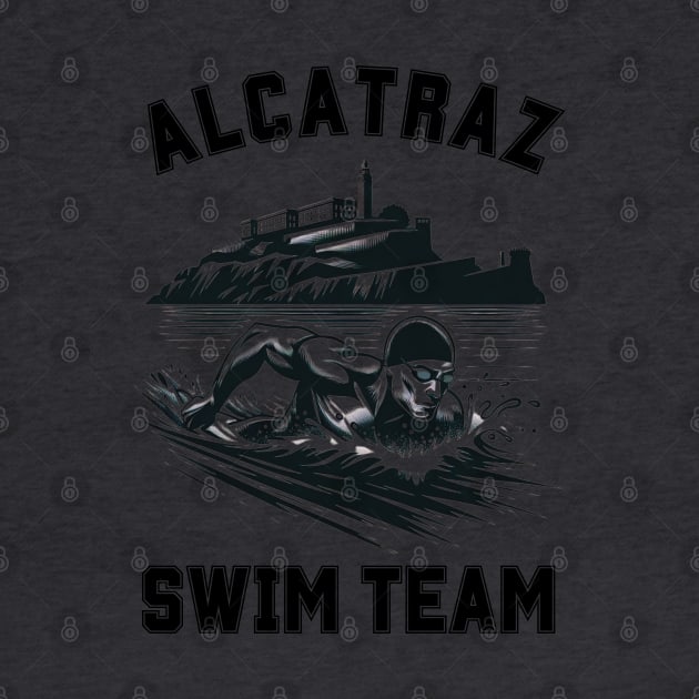 Alcatraz Swim Team | Funny Swim Team Swimming Logo by blueduckstuff